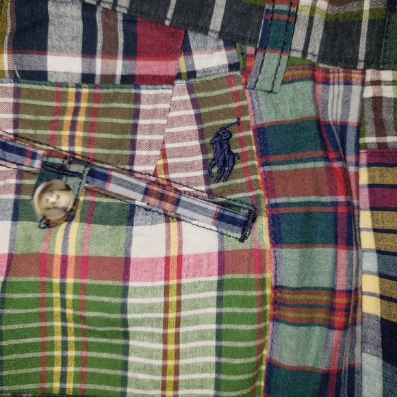 Polo Ralph Lauren Madras Plaid Patchwork Classic Shorts Men's Size 34 New - Picture 7 of 11